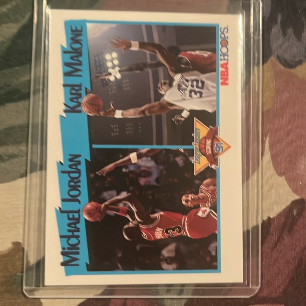 Michael Jordan 1990 Hoops # 306 with Karl Malone GOAT!